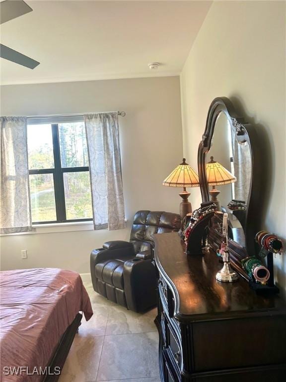 view of tiled bedroom