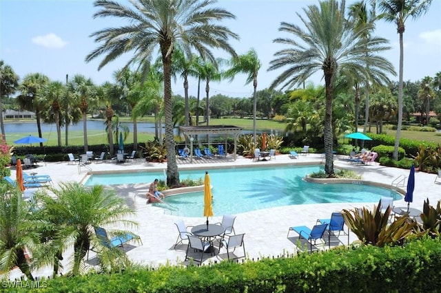 view of pool with a patio