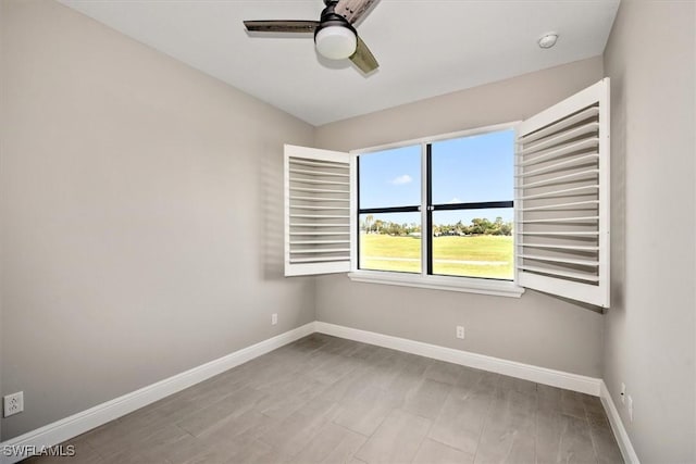 unfurnished room featuring ceiling fan