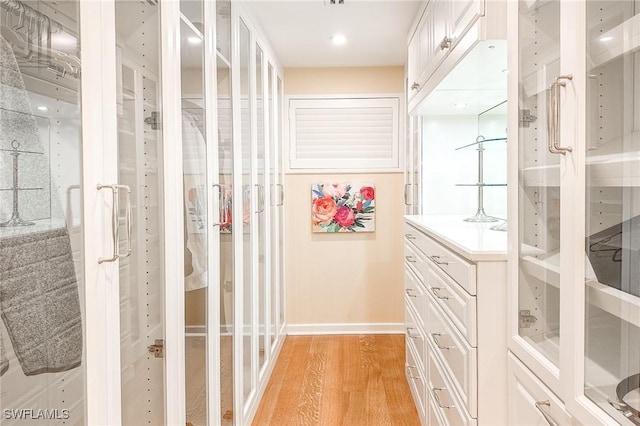 spacious closet with light wood-style floors