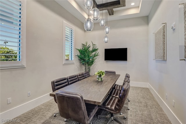 dining space with a chandelier