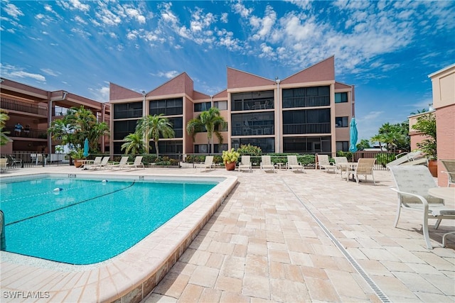 view of pool with a patio area