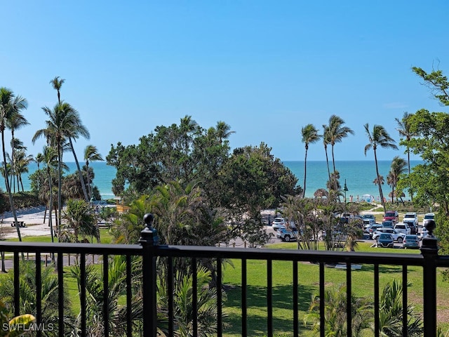 balcony with a water view