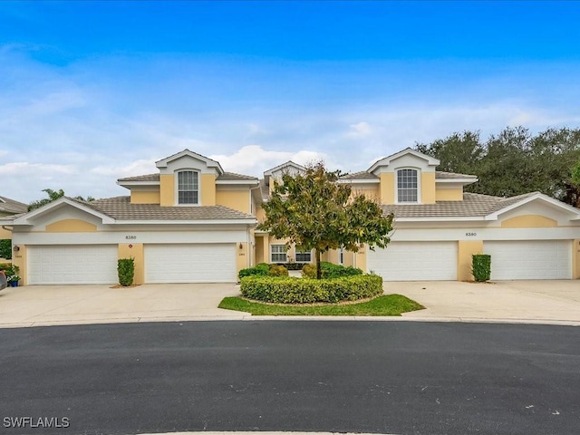 view of front of house with a garage