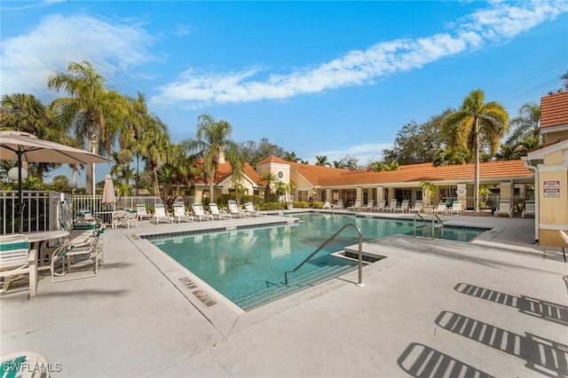 view of pool with a patio area