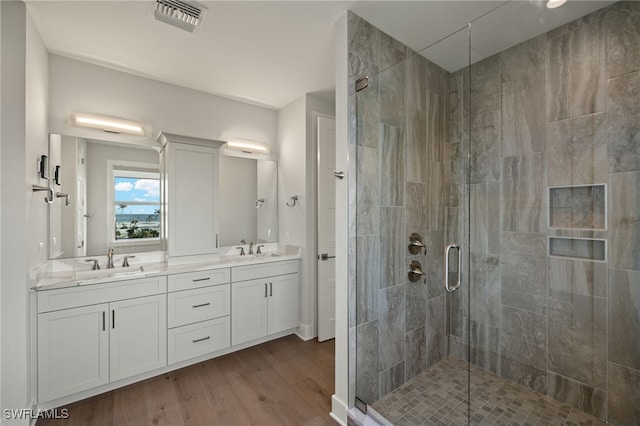 730 Matanzas Ct, Fort Myers Beach, FL 33931 - full bath with a shower stall, a sink, and visible vents