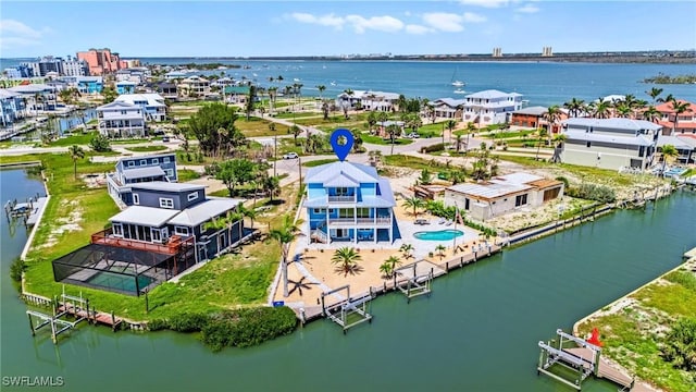730 Matanzas Ct, Fort Myers Beach, FL 33931 - bird's eye view with a water view