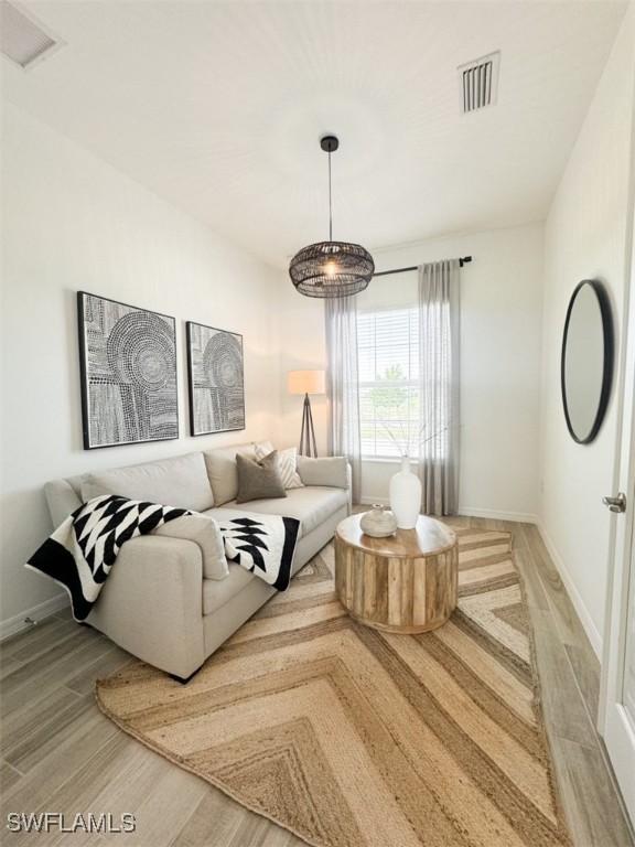 living room featuring hardwood / wood-style floors