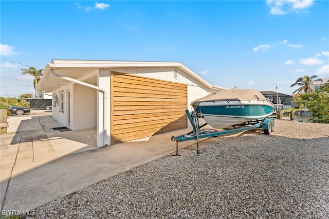 view of home's exterior with a patio