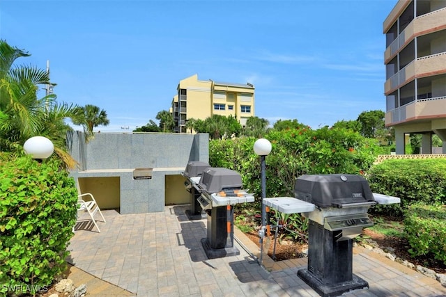 view of patio / terrace with a grill