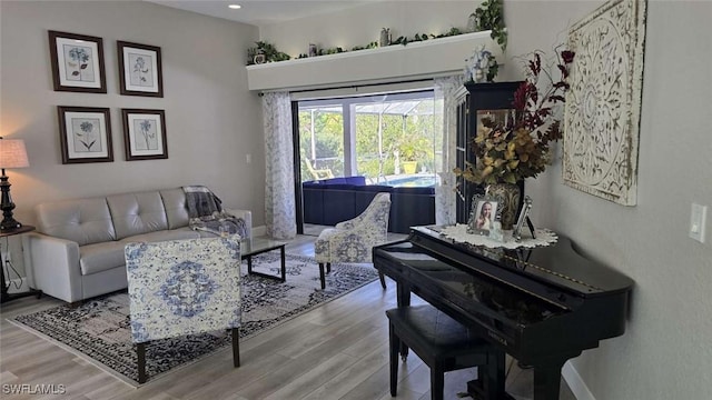 living room featuring hardwood / wood-style flooring