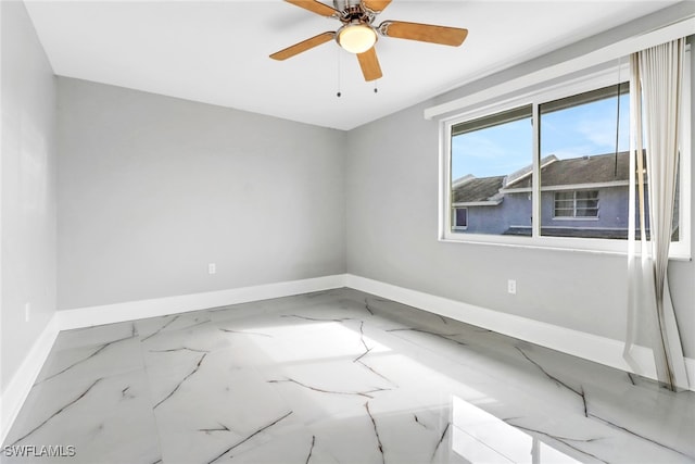 unfurnished room featuring ceiling fan