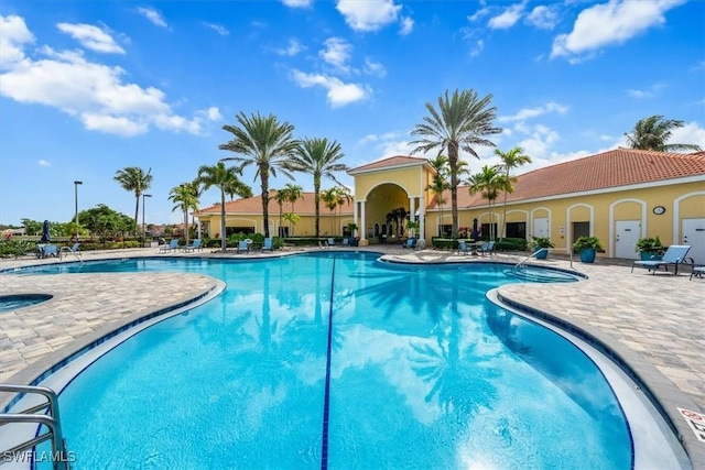 view of pool with a patio area