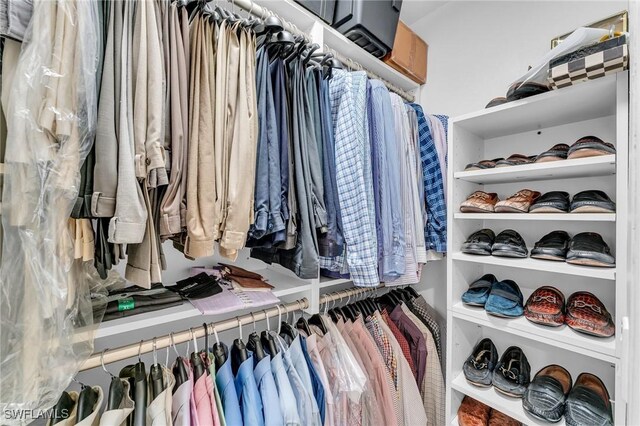 view of walk in closet