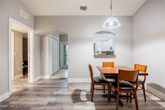 dining area featuring light hardwood / wood-style floors