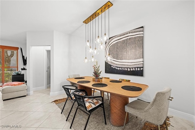 dining room featuring light tile patterned floors
