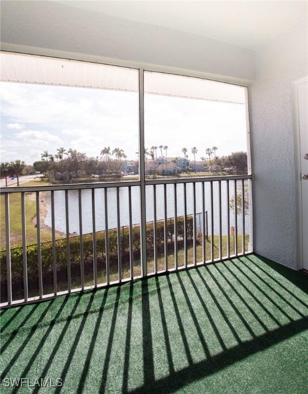 balcony with a water view