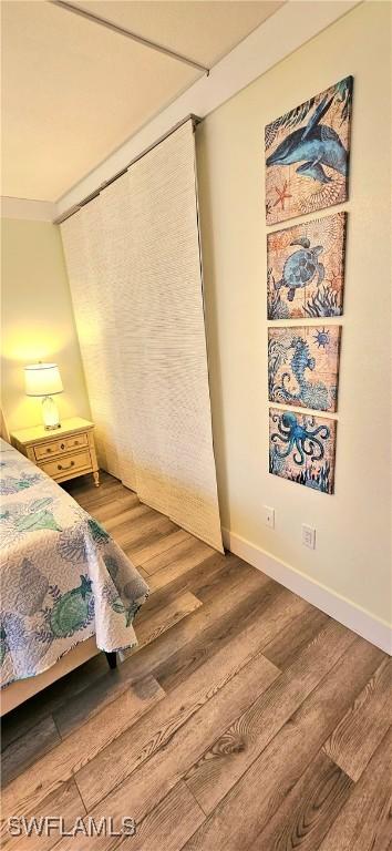 bedroom featuring hardwood / wood-style floors