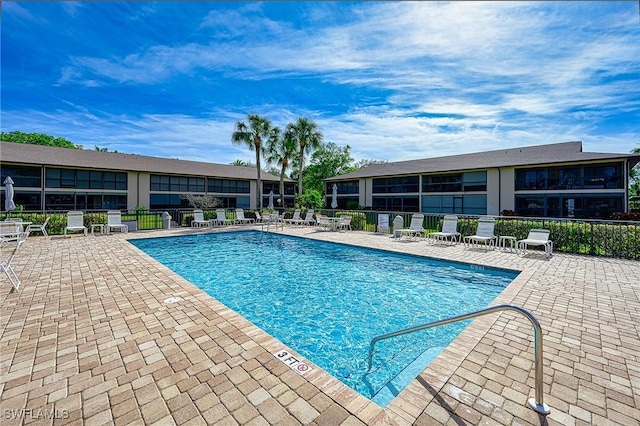 view of pool with a patio area