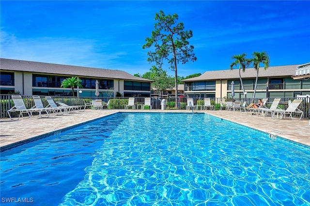 view of pool featuring a patio area