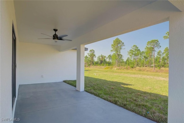 view of patio / terrace with ceiling fan