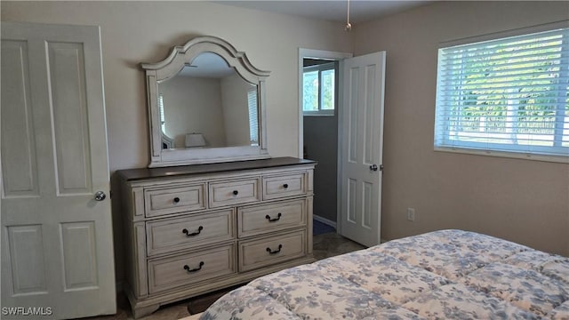 bedroom with multiple windows