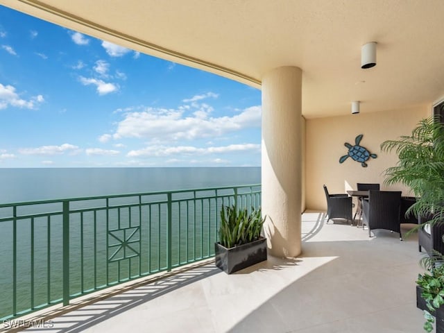 balcony with a water view