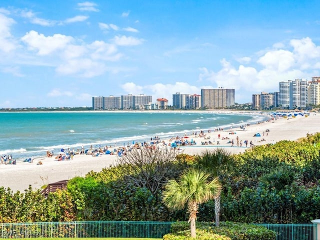 water view featuring a beach view