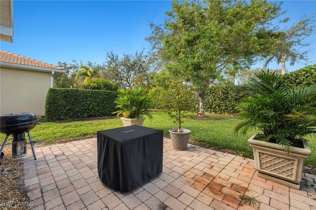 view of patio / terrace with a grill