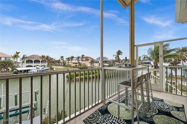 balcony with a water view