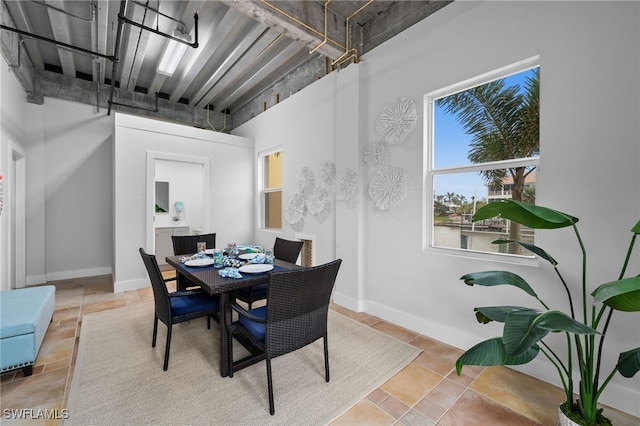 view of tiled dining area