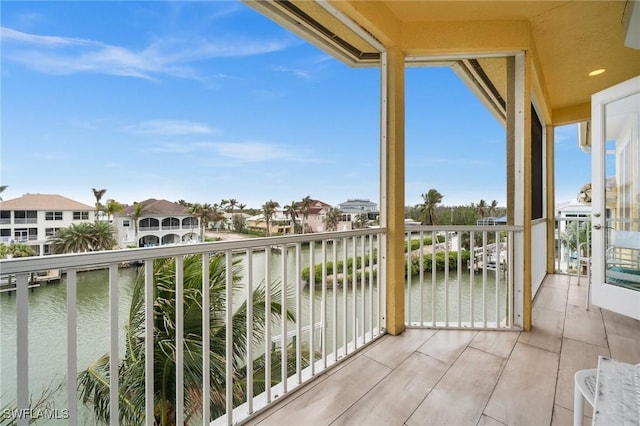 balcony with a water view