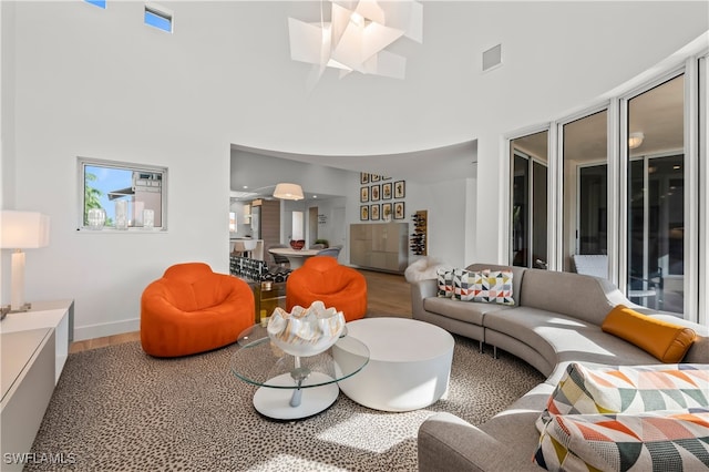 living room featuring wood-type flooring