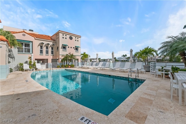 view of pool with a patio area