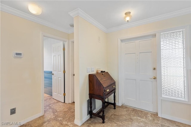 foyer entrance with crown molding