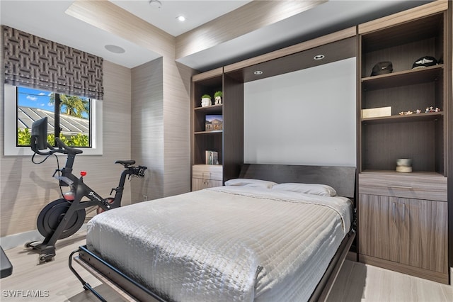 bedroom featuring light hardwood / wood-style flooring