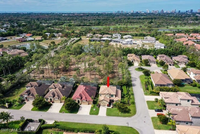 aerial view featuring a residential view