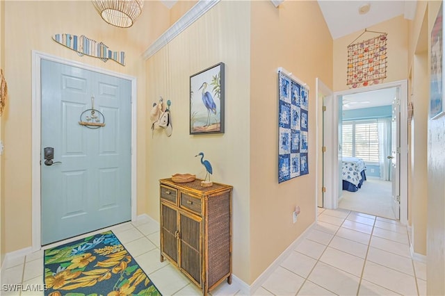 view of tiled foyer entrance