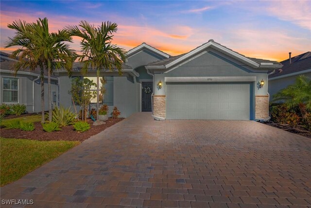 view of front of home featuring a garage