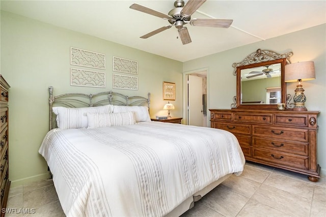 bedroom with ceiling fan