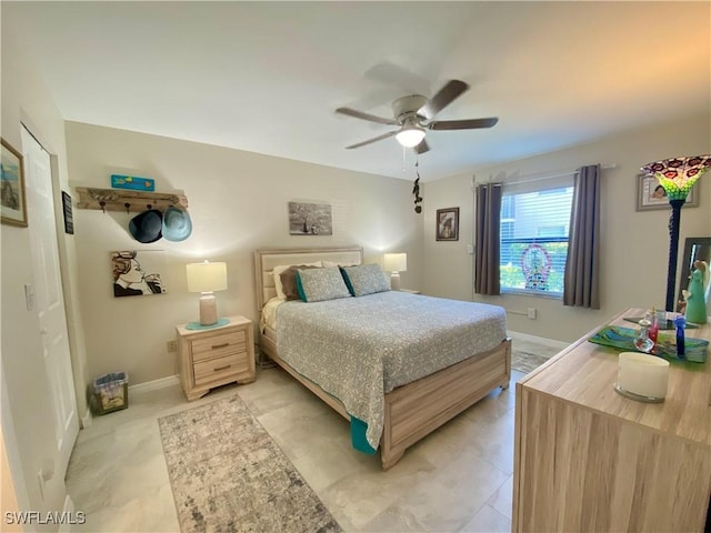 bedroom with ceiling fan