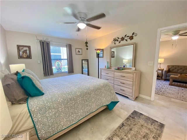 bedroom with ceiling fan