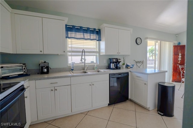 kitchen with dishwasher, white cabinetry, a healthy amount of sunlight, and sink