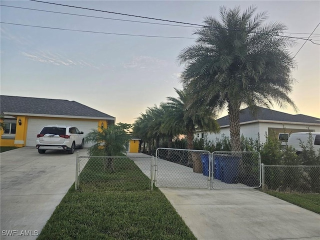 view of property exterior at dusk