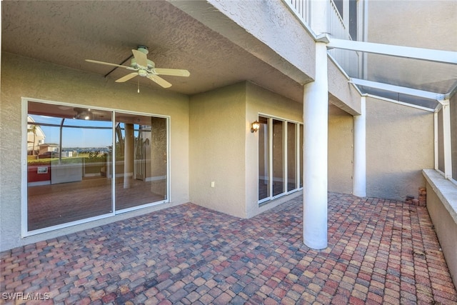 view of patio / terrace with ceiling fan