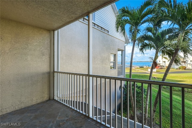 balcony with a water view