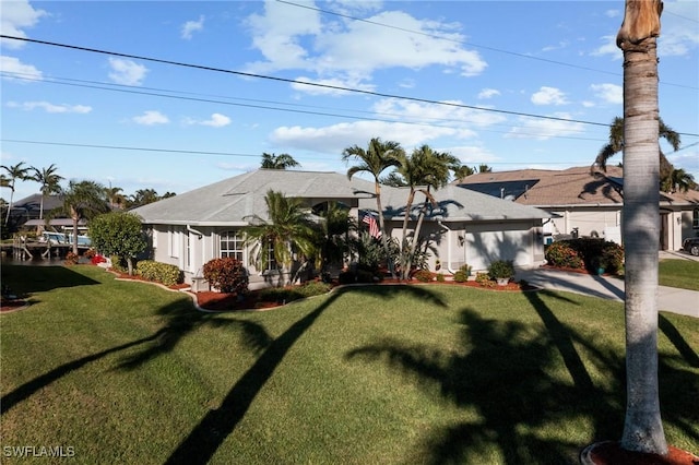 view of front of property with a front yard