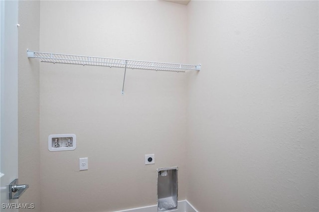 laundry room with hookup for an electric dryer and hookup for a washing machine