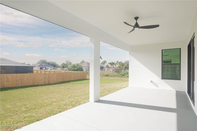 view of patio / terrace with ceiling fan