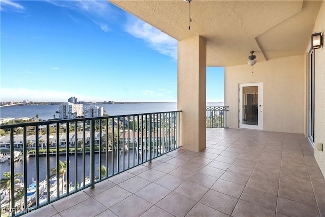 balcony with a water view